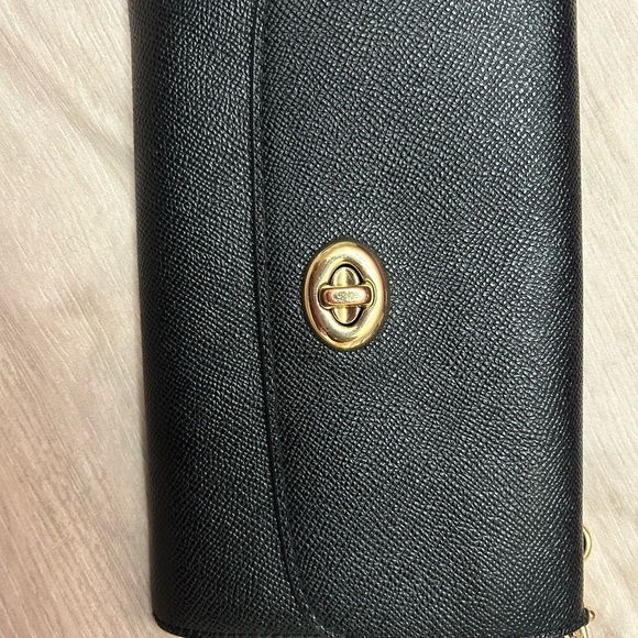 Black Wristlet Clutch with Gold Accent - Picture 5 of 10